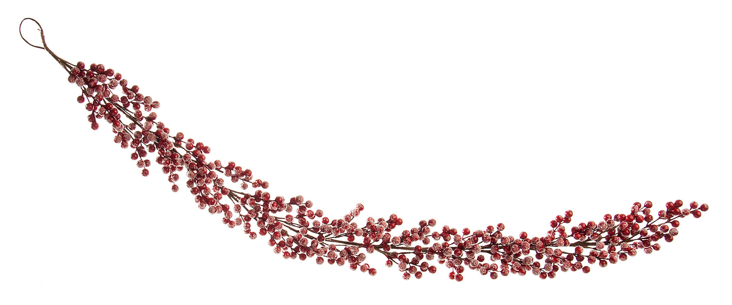 Red Cluster Berry Christmas Garland 130cm