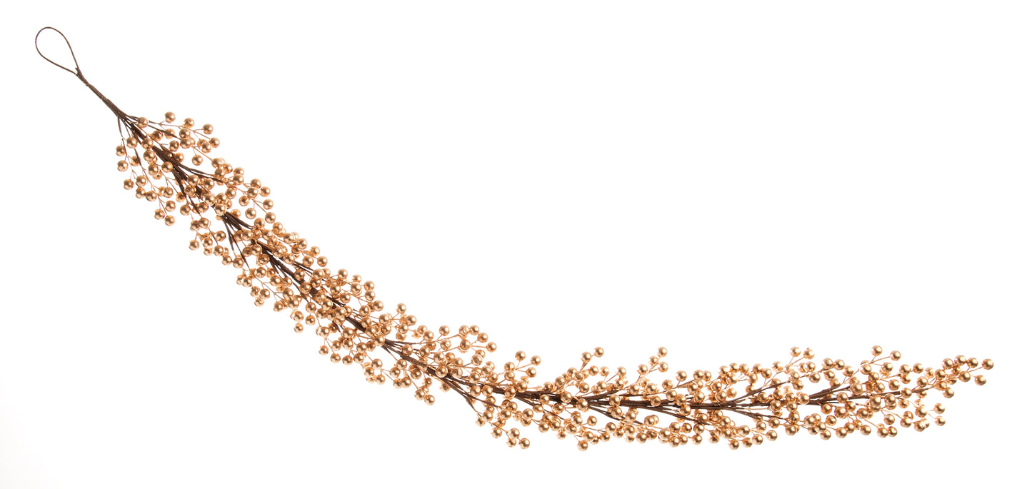 Gold Cluster Christmas Berry Garland 130cm