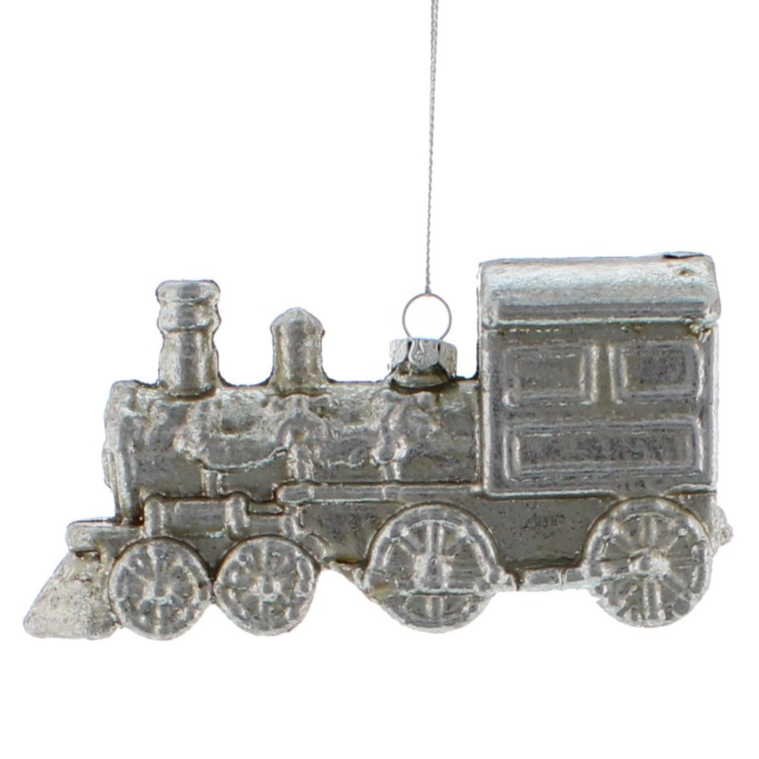 Silver Train 12cm Hanging Christmas Tree Decoration