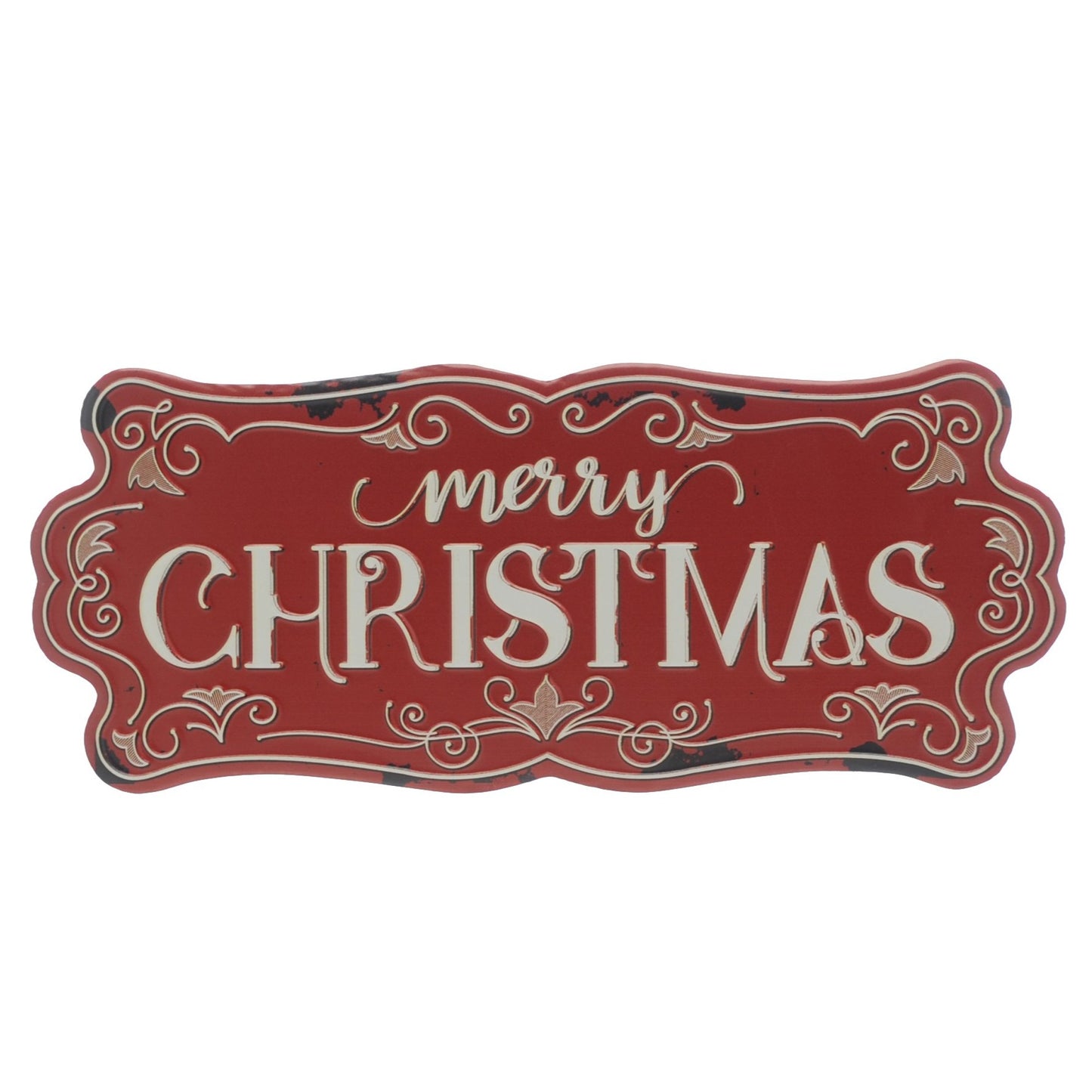 Red Metal Merry Christmas Sign 52cm