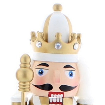 White & Gold Nutcracker Christmas Decoration 60cm