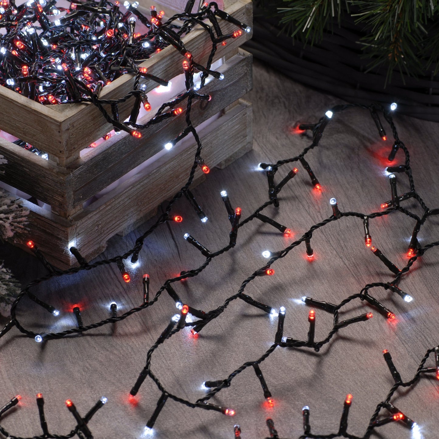 Festive 1000 Candy Cane Red & White Firefly Christmas Lights