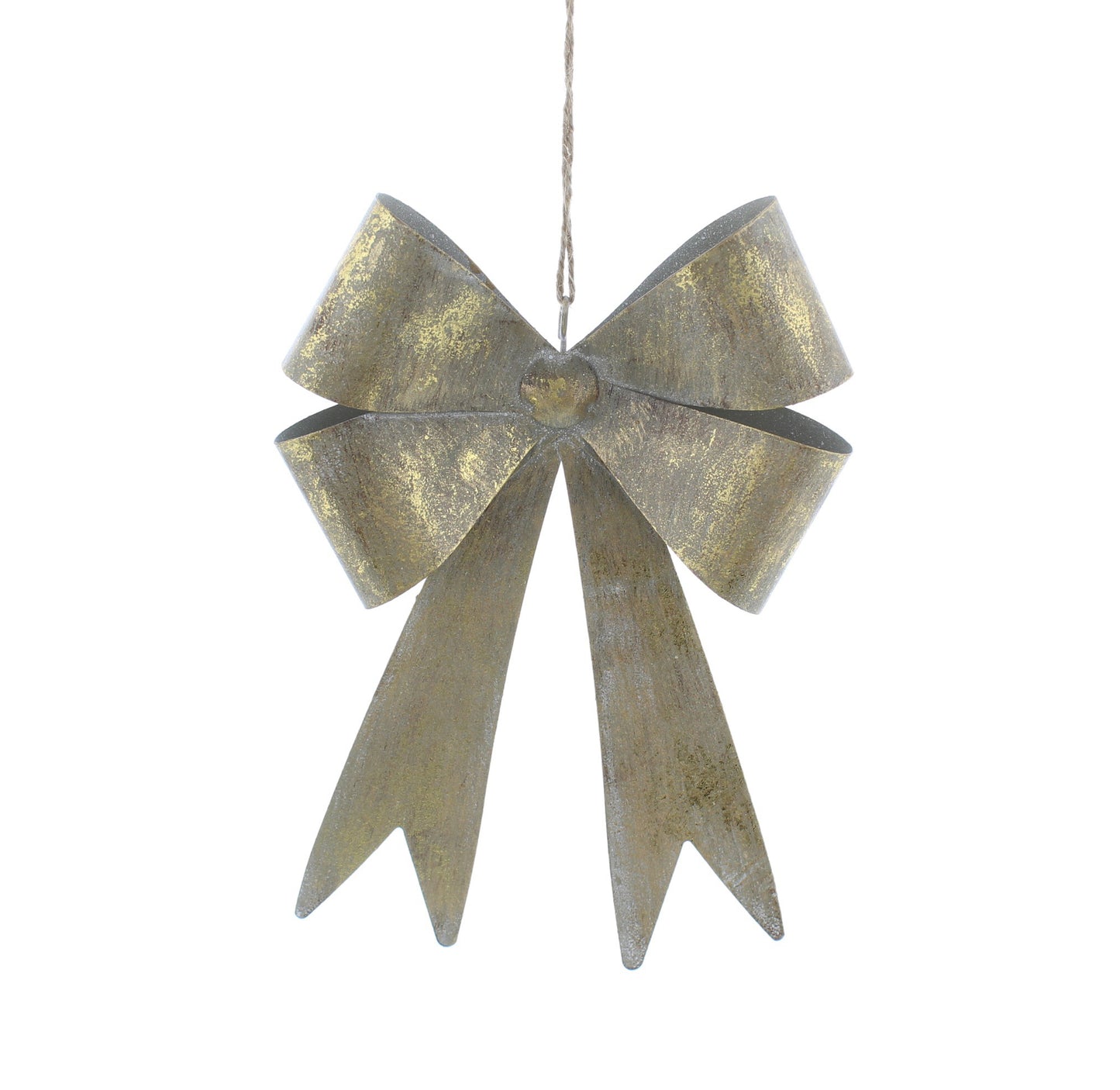 Gold Aged Effect Bow Christmas Tree Decoration 25cm