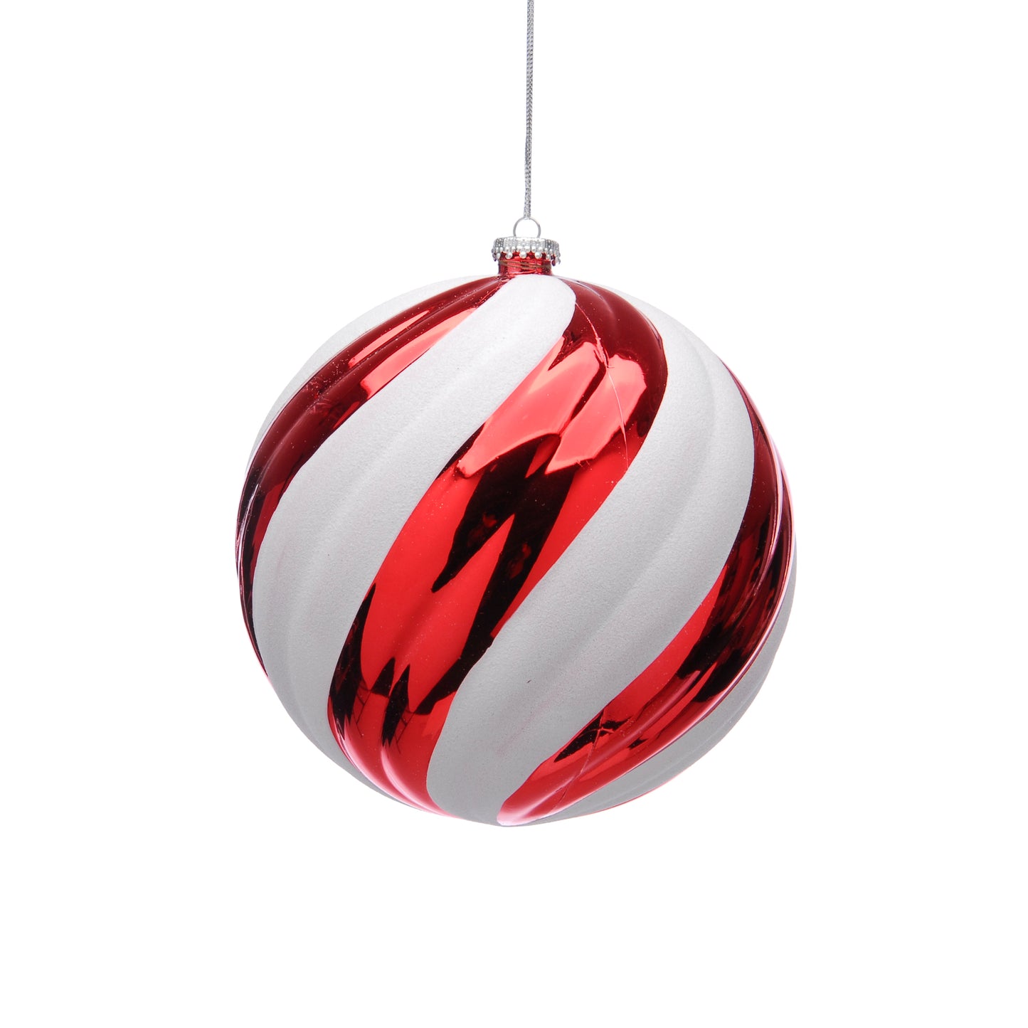 20cm Candy Stripe Shatterproof Christmas Bauble
