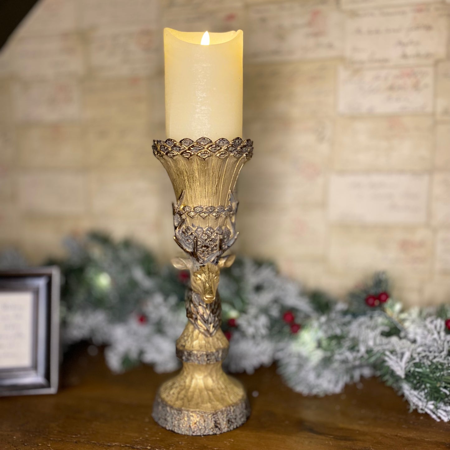 Gold Stag Candle Holder 30cm
