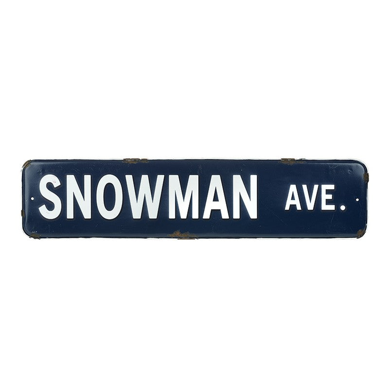 Snowman Ave Christmas Sign