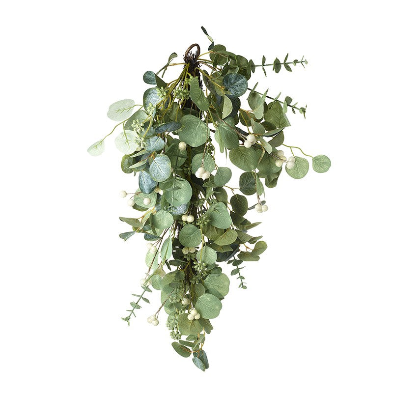 Christmas Green Leaf and Berry Hanging Branch Decoration