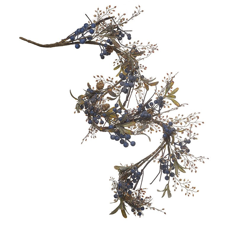Festive Winter Foliage and Blue Berry Garland