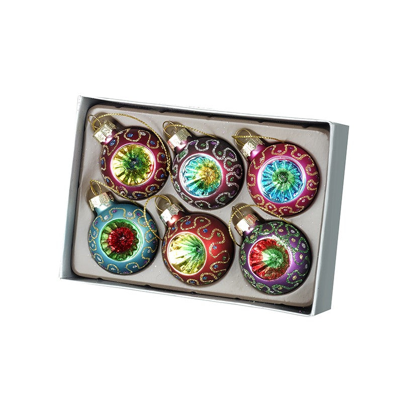 Traditional Colourful Glass Christmas Bauble Set