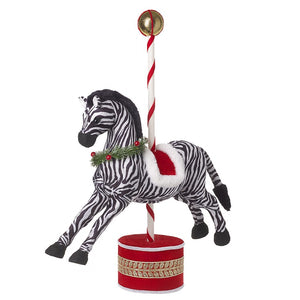Christmas Zebra Merry Go Round Large Display Decoration