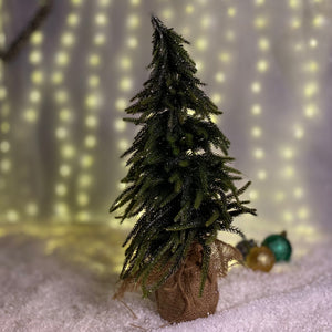 Mini Christmas Tree Real Look Foliage Glitter Finish