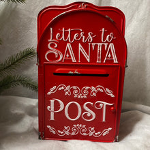 Load image into Gallery viewer, Handmade Traditional Christmas Red Tin Post Box
