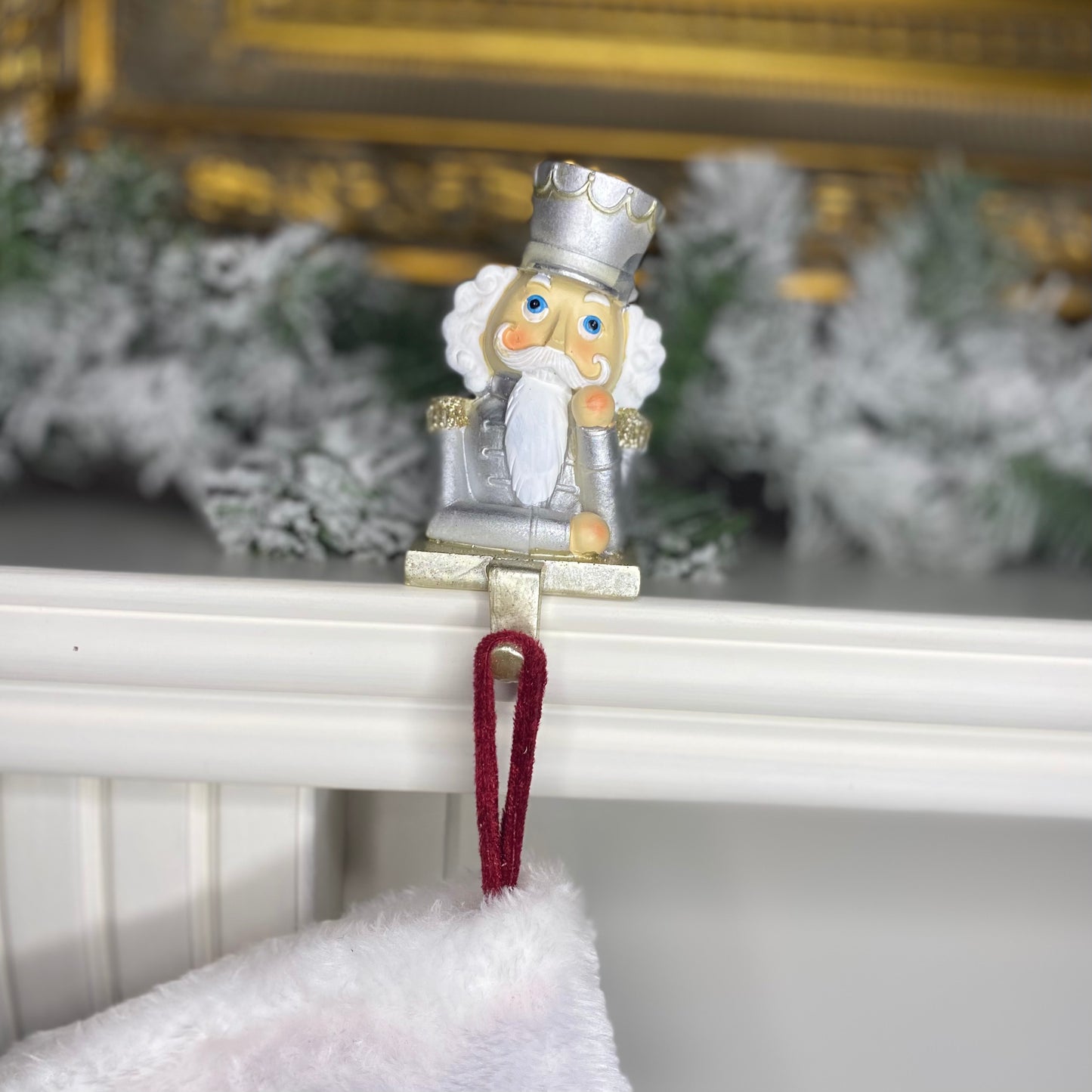 Gold and Silver Nutcracker Stocking Hangers Assorted