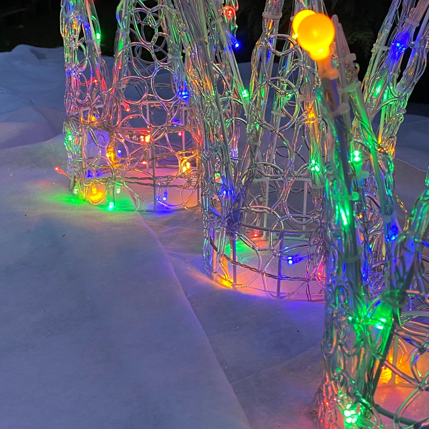 Christmas Soft Acrylic 3 Piece Set of Crowns 140 Multi Coloured LED Lights