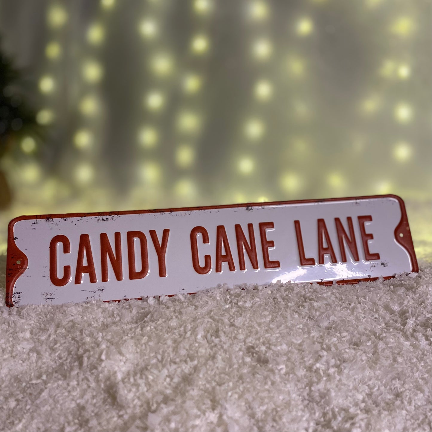 Candy Cane Lane Christmas Tree Sign