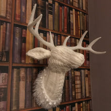 Load image into Gallery viewer, Christmas Cream Knitted Reindeer Head Decoration
