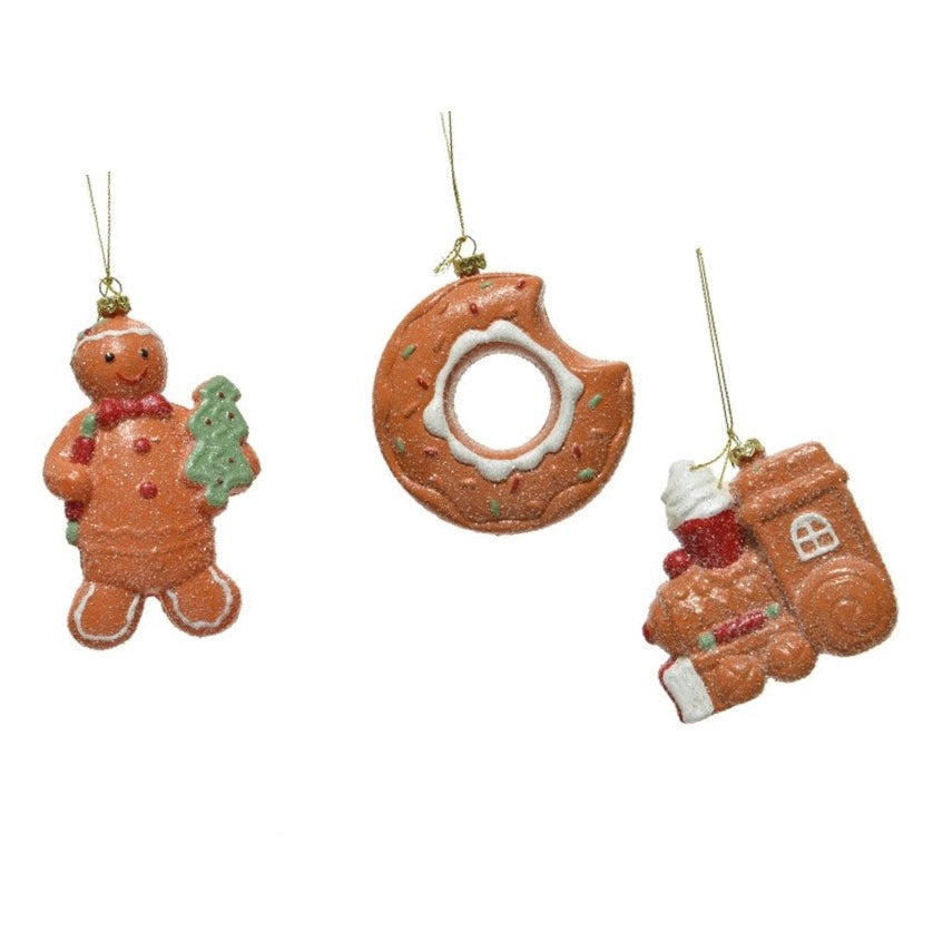 Set of 3 Gingerbread Design Shatterproof Baubles
