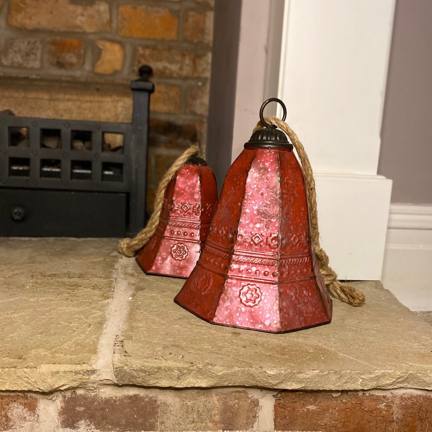 Christmas Vintage Style Rustic Large Hanging Bell