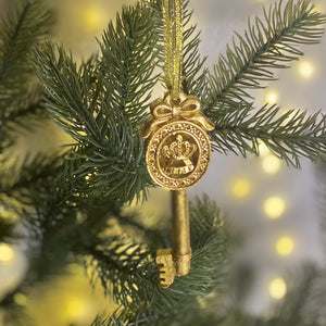 Golden Christmas Key Decoration