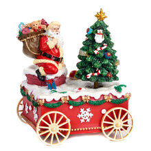 Load image into Gallery viewer, Musical Santa With Tree on Cart Christmas Music Box
