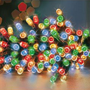 Premier TimeLights 200 Multi-Coloured LED Battery Operated String Lights