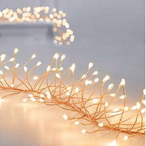 Premier Rose Gold Ultrabright 1.8m Garland Pin Wire with 288 Warm White LED Lights