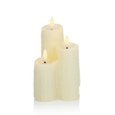Vintage Style LED Melted Edge Wax Christmas Candles