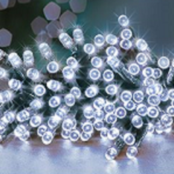 Premier TimeLights 100 White LED Battery Operated Christmas String Lights