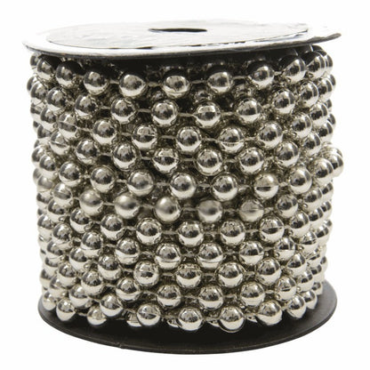 Silver Bead Christmas Garland 10m