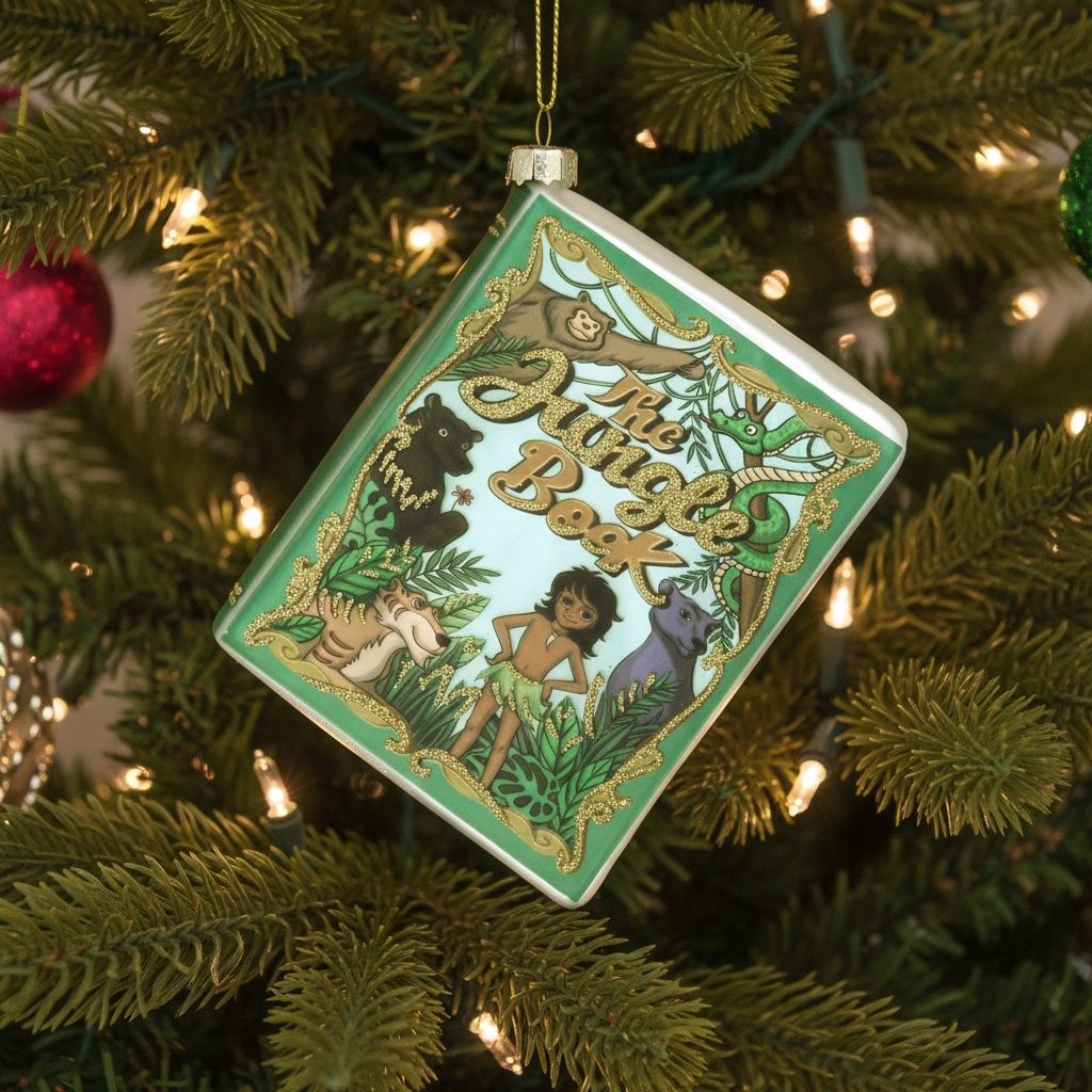 The Jungle Book Glass Book Christmas Tree Decoration