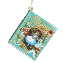 Load image into Gallery viewer, Alice in Wonderland Glass Book Christmas Tree Decoration
