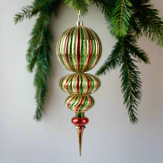 Large Finial Style Christmas Hanging Ornament
