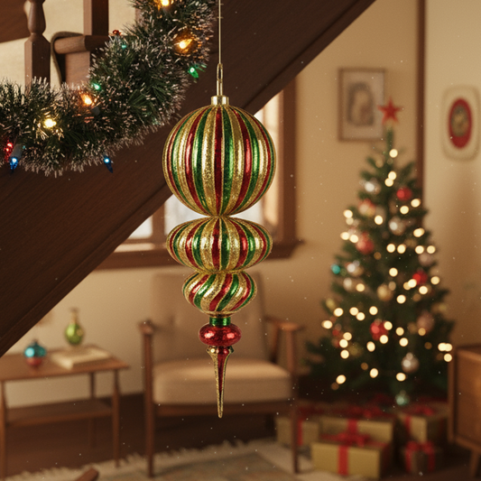 Large Finial Style Christmas Hanging Ornament