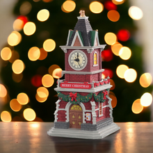 Load image into Gallery viewer, Lemax Tannenbaum Clock Tower Christmas Village Decoration
