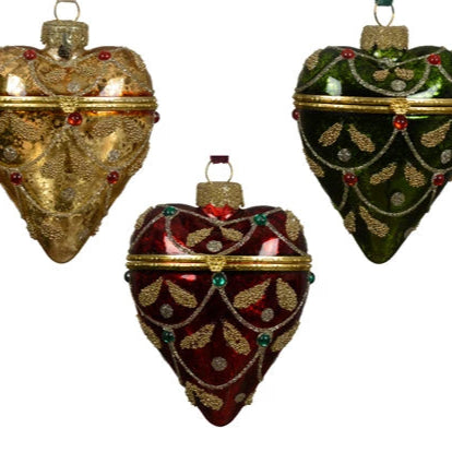 Heart Shape Decorative Glass Hanging Christmas Decoration