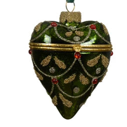 Heart Shape Decorative Glass Hanging Christmas Decoration