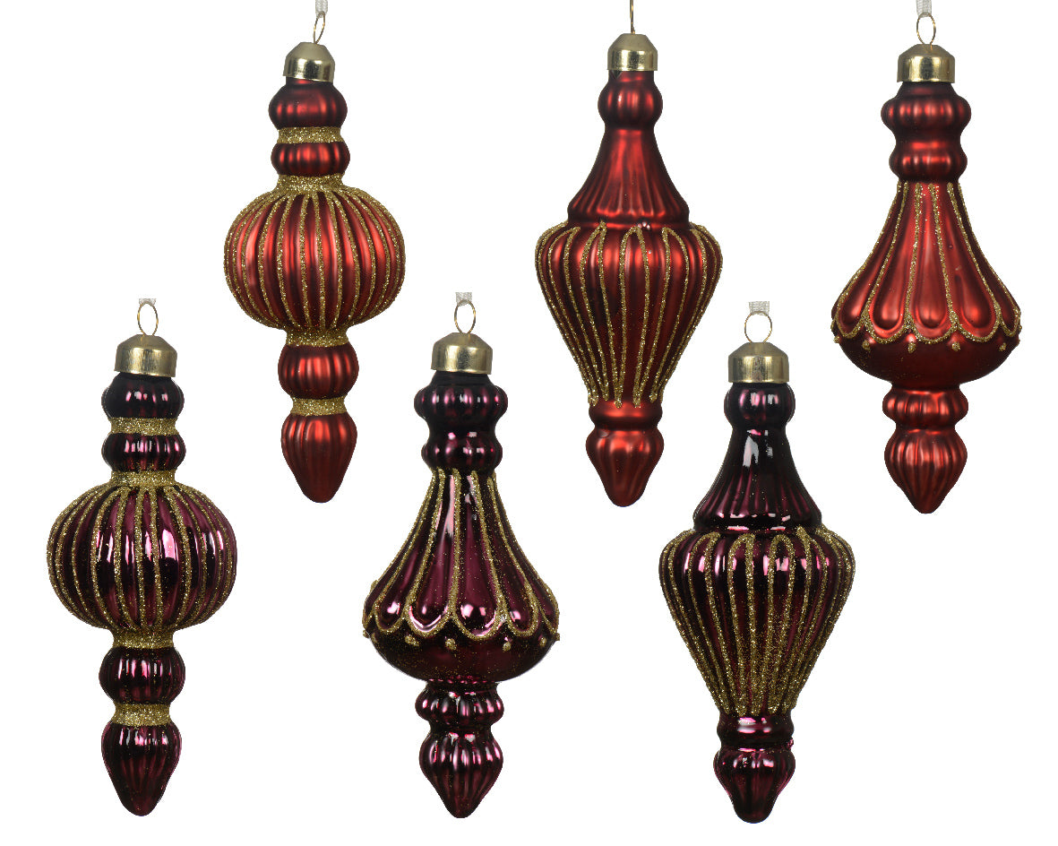 Glass Finial Ornament Hanging Christmas Decoration