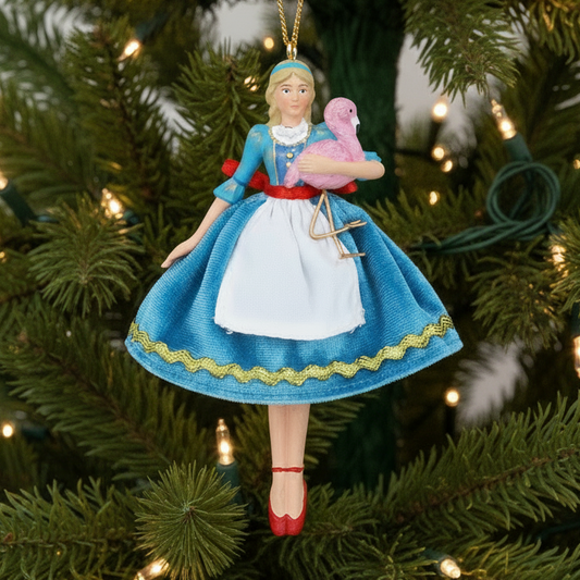 Alice with Flamingo Christmas Hanging Decoration