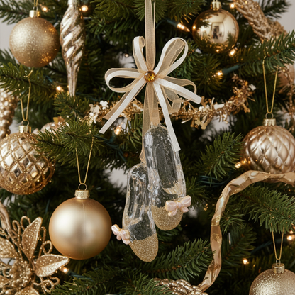 Glass Ballet Shoes Christmas Hanging Decoration