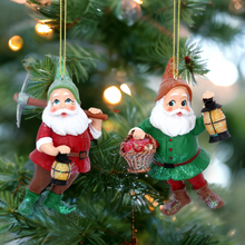 Load image into Gallery viewer, Gisela Graham Resin Dwarves Hanging Decoration
