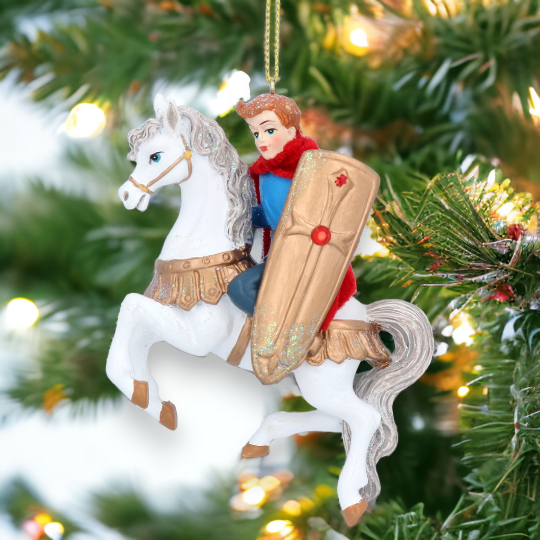 Prince Charming on Horse Hanging Christmas Tree Decoration