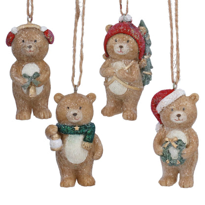 Christmas Bear Hanging Christmas Decoration Assorted