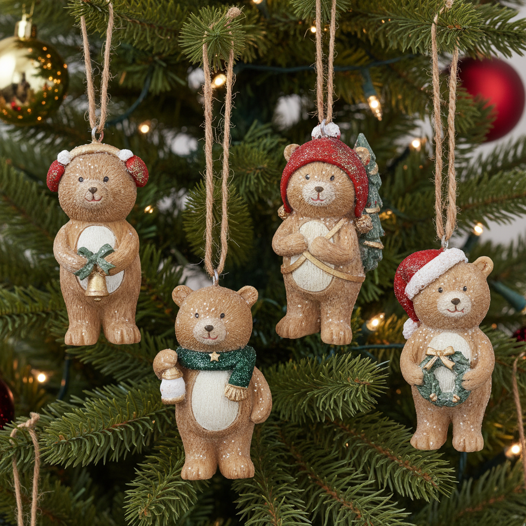 Christmas Bear Hanging Christmas Decoration Assorted