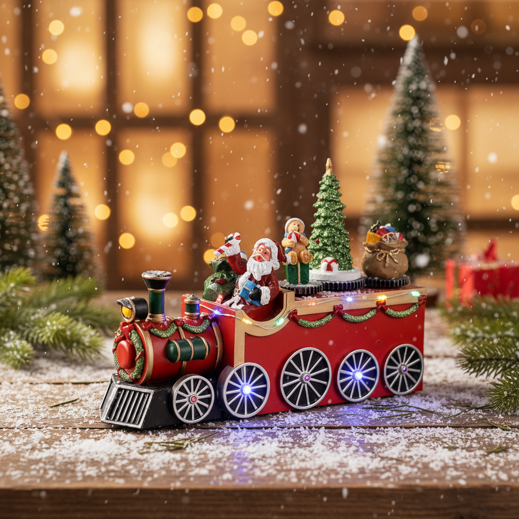 Santa Train Animated Christmas Decoration Battery Operated