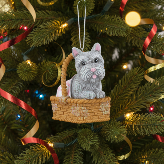 Toto in Basket Wizard of Oz Hanging Christmas Tree Decoration
