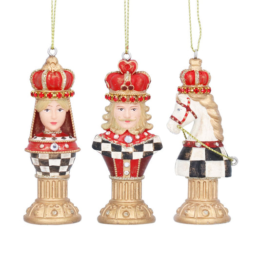 Checker Chess Pieces Christmas Hanging Decoration