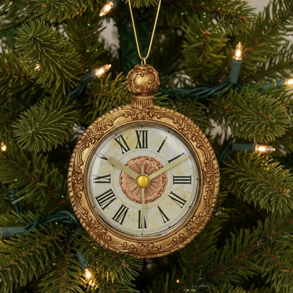 Gold Pocket Watch Christmas Hanging Decoration