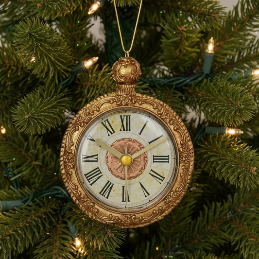 Gold Pocket Watch Christmas Hanging Decoration