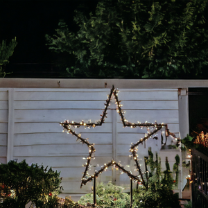 Christmas Star Outdoor Display Wall or Stake Light Warm White 102cm