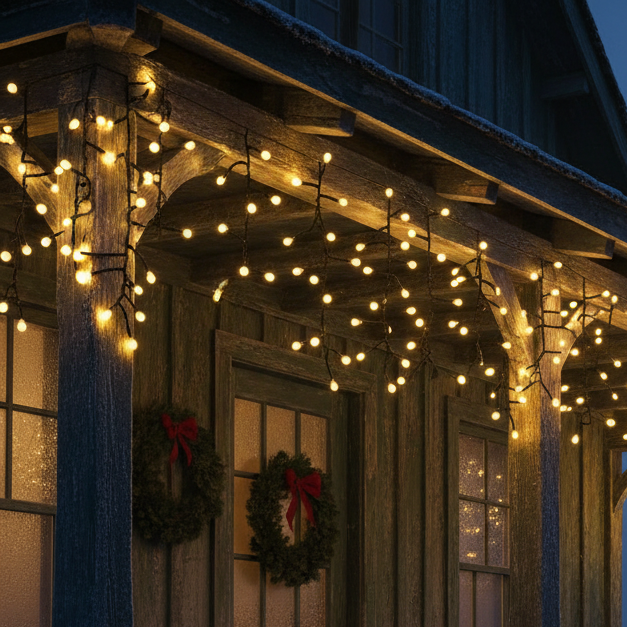 Luca Lighting 130 Warm White LED Icicle Christmas Berry Lights